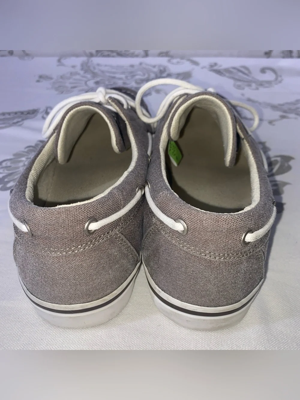 Timberland Earthkeepers Men's Gray Canvas Lace-Up Boat Shoes Size 10